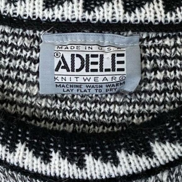 Vintage Adele Knitwear Teal Southwestern Compass Sweater Small Medium - Picture 2 of 8